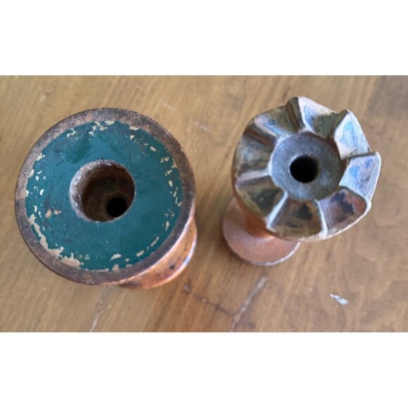 Lot 10 Vintage Wooden Thread Spools Bobbins Textile Industrial Mill Antique - Picture 9 of 9